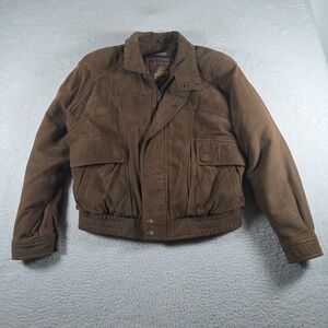 Vintage Adventure Bound Wilsons Bomber Leather Jacket Large Thinsulate Brown